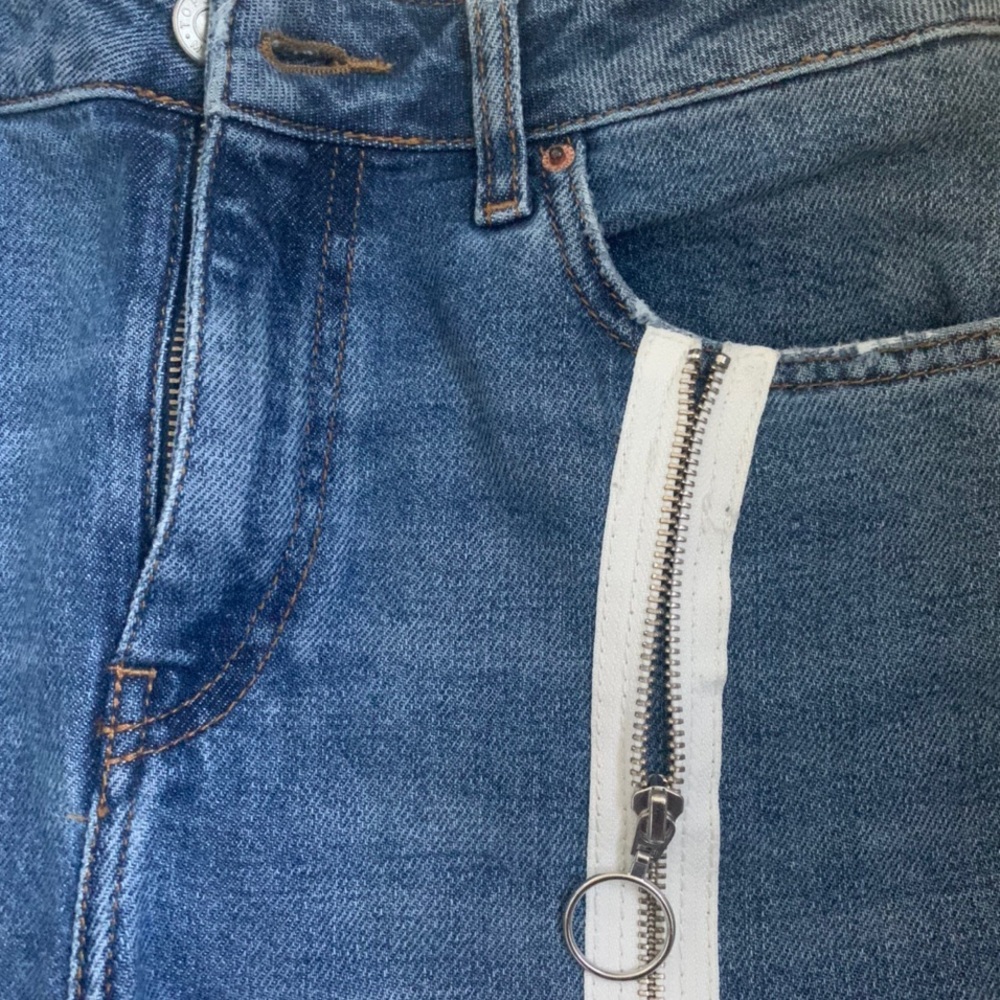 nordstrom top shop zipper blue jeans